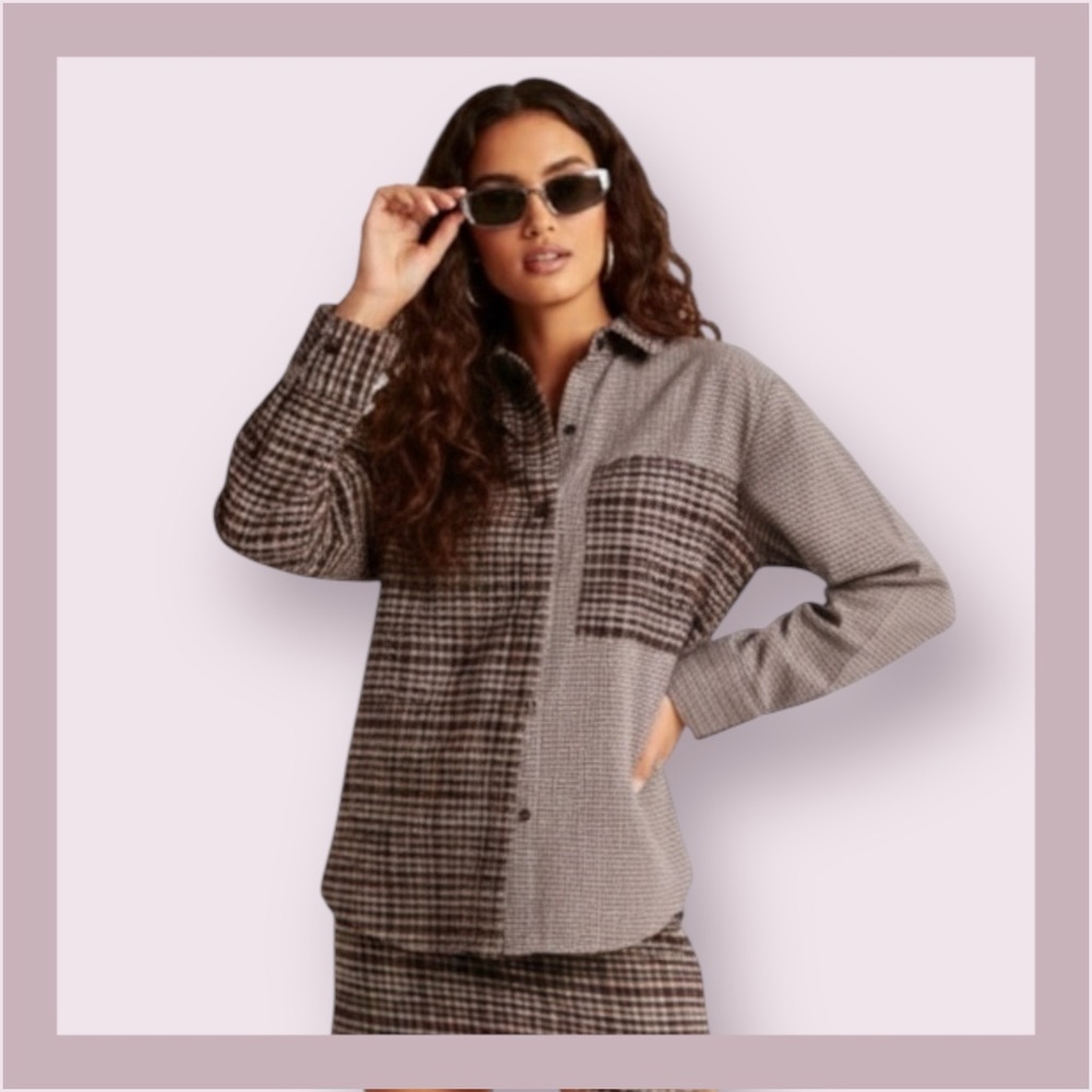 Abercrombie & Fitch Oversized Flannel Shirt Jacket